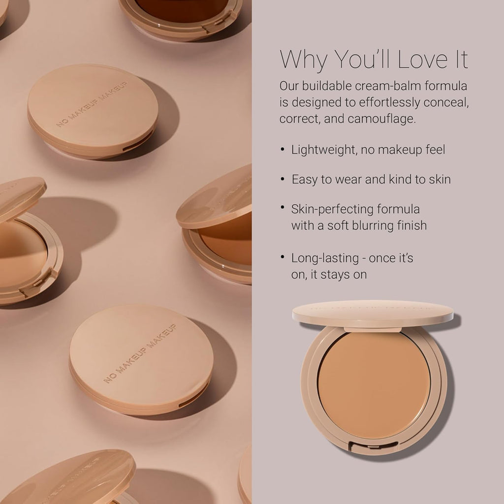 No Makeup Makeup Foundation & Brush Duo, Cream-Balm Formula, Deep