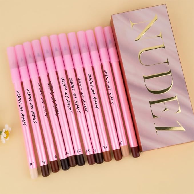 Hxssll 12Pcs Matte Lipstick Crayon Lip Liner pencil Set, Creamy & Hydrating Matte Lip Pencil, Smudge-Proof, Long-Wear Waterproof Lipstick Liner to Create Perfect Lip Makeup (12pcs) Set #01