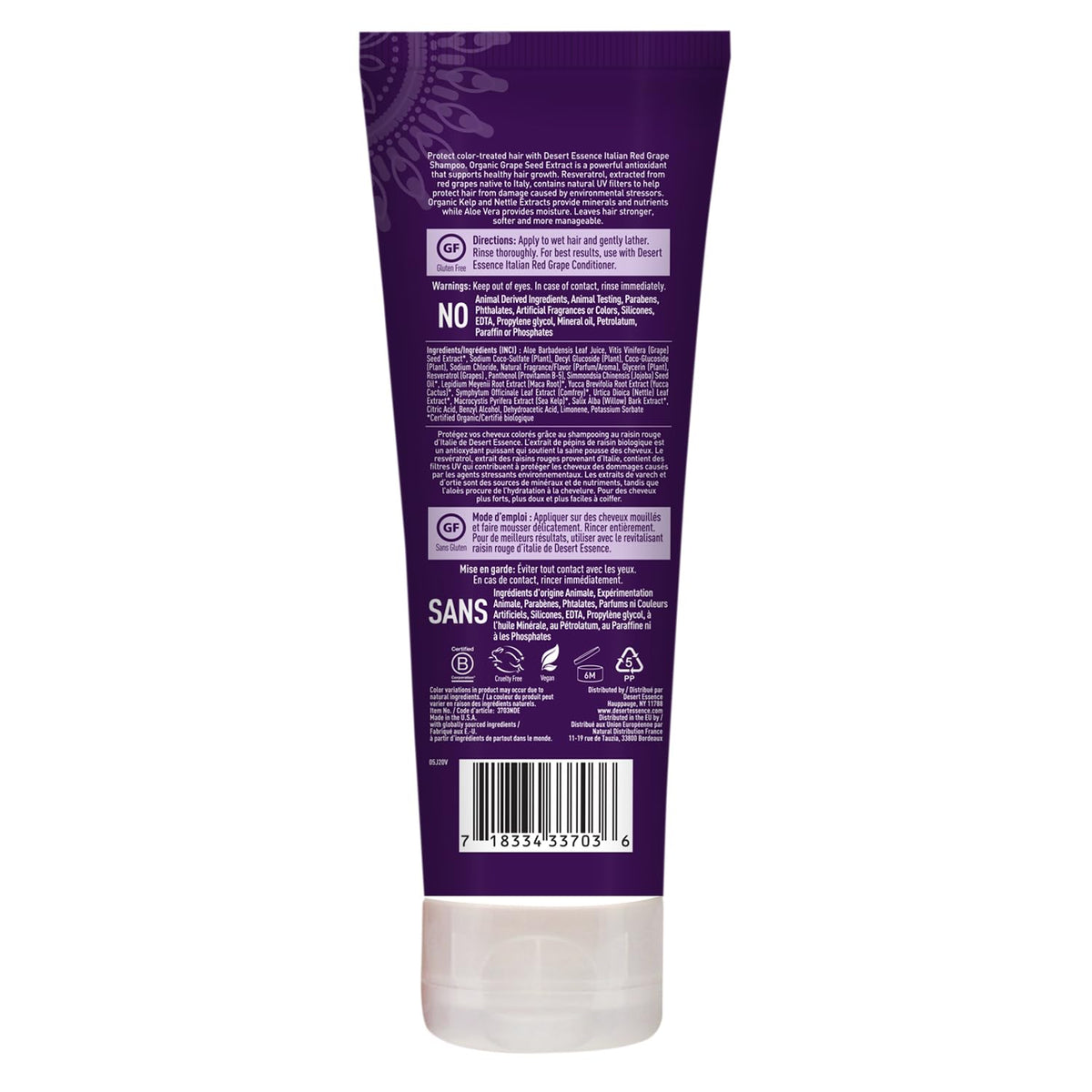 Desert Essence Italian Red Grape Shampoo, 8 Fl Oz