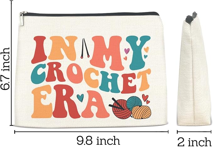 FYDHQSS Crochet Gifts Accessories for Women Crocheters Makeup Bag