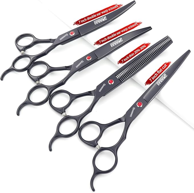 SHARONDS 7 Inch Stainless Steel Professional Barber Scissors (7 inch-4pc)