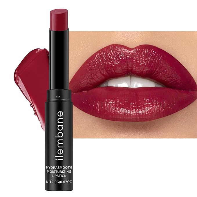 ilembane Plum Red Hydrating Lipstick, Glossy Tinted Lip Balm - Dusky Plum