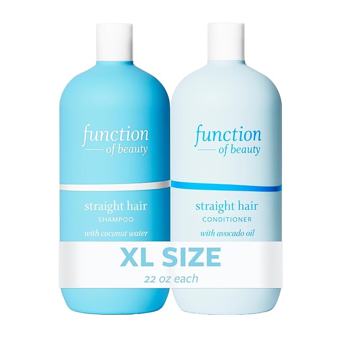 Function of Beauty Straight Hair Shampoo & Conditioner XL Set - Anti-Frizz