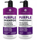 Purple Shampoo and Conditioner Set for Platinum Blonde, Silver, Light, Bleached and Grey Hair - Sulfate and Paraben Free Professional Salon Grade Toner (2 x 16 fl oz) – for Women and Men