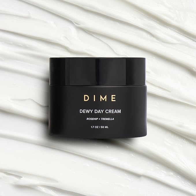 DIME Beauty Dewy Day Cream - Anti-Aging Hydrating Face Moisturizer with Rosehip Oil, Ceramides and Snow Mushroom for Dry and Combination Skin, Vegan and Cruelty-Free, 1.7 oz / 50 ml
