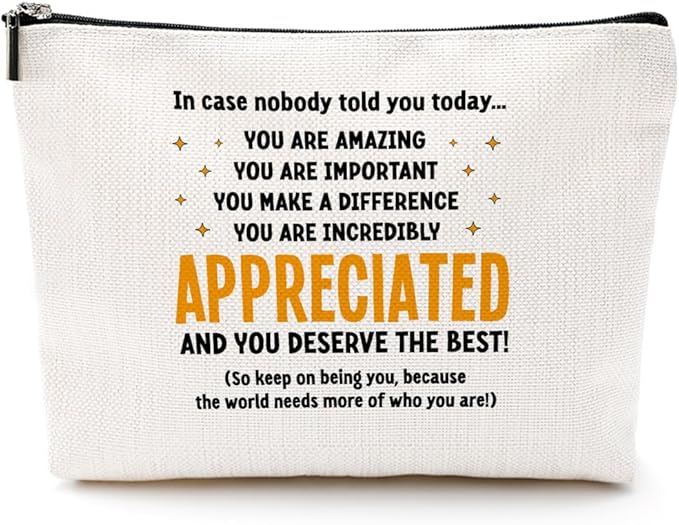 CQM Inspirational Makeup Bag Employee Appreciation Gifts Thank You Gifts Cosmetic Bag Zipper Pouch Cheer Up Encouragement Gifts for Women Coworkers Boss Lady Manager Friend Christmas Birthday Gifts
