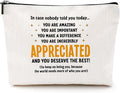 CQM Inspirational Makeup Bag Employee Appreciation Gifts Thank You Gifts Cosmetic Bag Zipper Pouch Cheer Up Encouragement Gifts for Women Coworkers Boss Lady Manager Friend Christmas Birthday Gifts