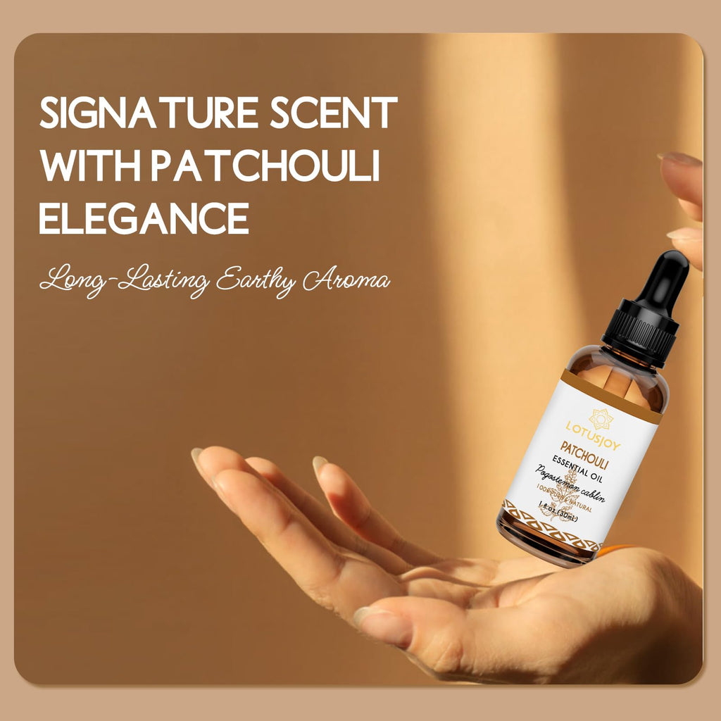 LOTUSJOY Patchouli Essential Oil for Skin Hair Diffuser, 1 Oz