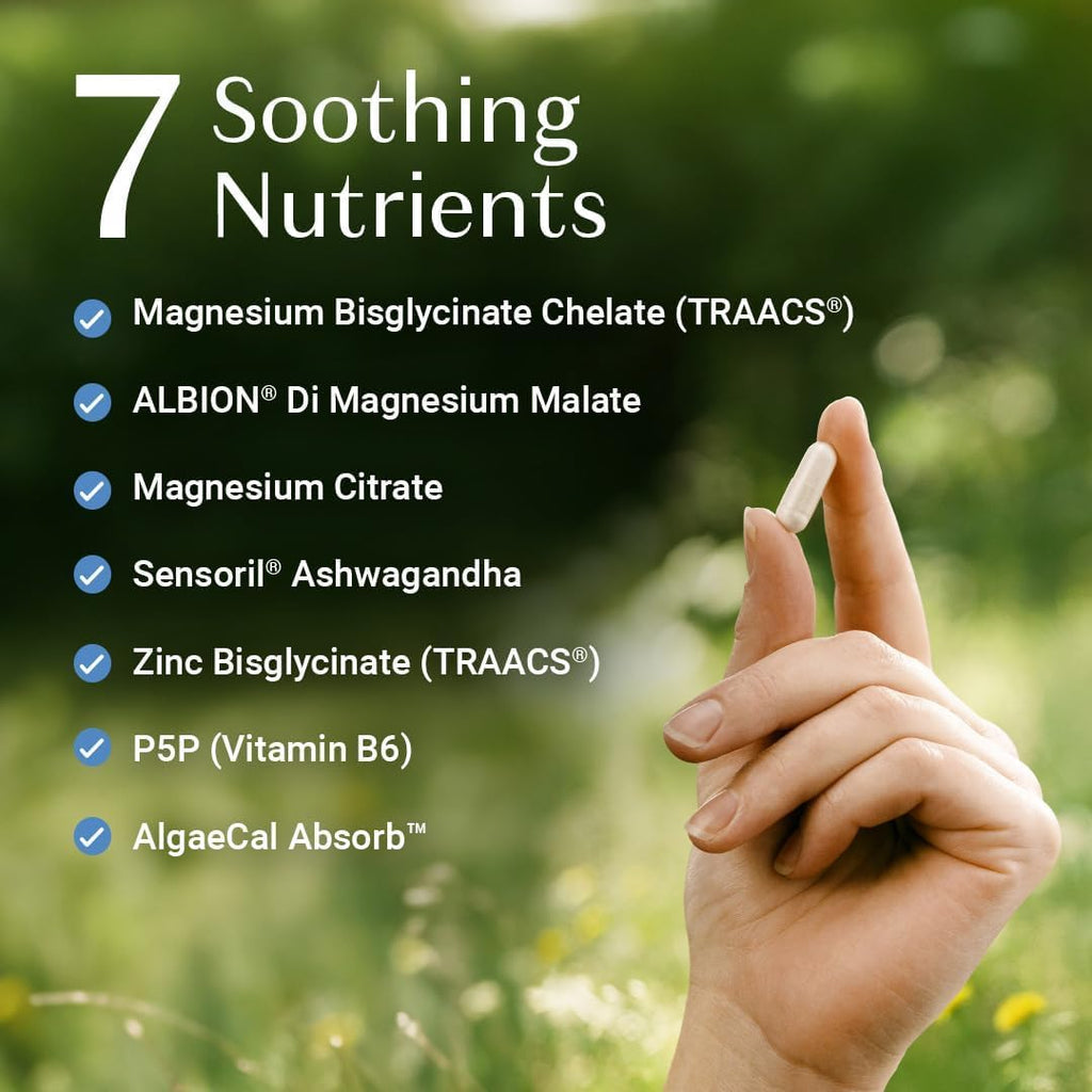 AlgaeCal Magnesium Relax for Sleep, Stress, & Cortisol Support, 60 Caps