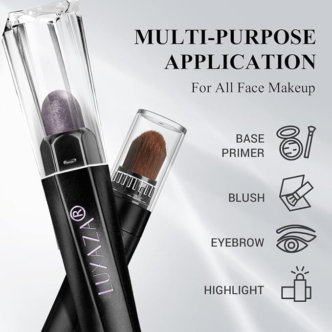3Pcs Eyeshadow Stick Set, Matte And Shimmer Creamy Eyeshadow Pencil,Eye Brightener Stick,Nude Caramel Grayish Purple Shadow Sticks Set, Waterproof Long Lasting Smoky Highlighter Eye Makeup