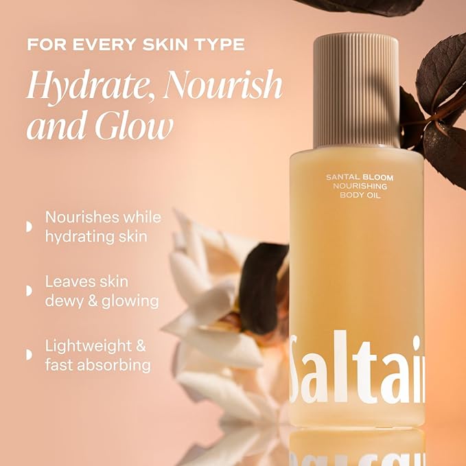 Saltair Nourishing Body Oil | Lightweight Body Glow | Santal Bloom, 4 oz