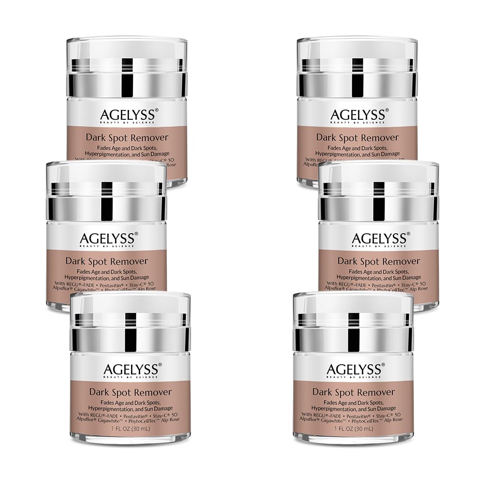 Agelyss Dark Spot Remover – Brightening Serum – Fades Appearance of Dark Spots, Evens Skin Texture, Hydrating & Nourishing – Paraben-Free, Vegan, Cruelty-Free – 1 FL OZ - Pack of 6