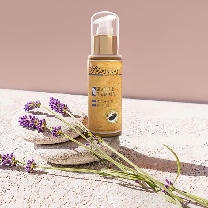 Savannah Hair Therapy Hair Oil with Shea Butter for Frizzy, Dry & Damaged Hair, Hydrating Keratin Treatment Oil, 1.69oz/50ml