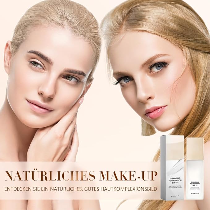 Color Changing Foundation for Mature Skin, Hydrating and Lightweight Liquid Foundations, Tone Suitable for All Skin Types (2pcs)