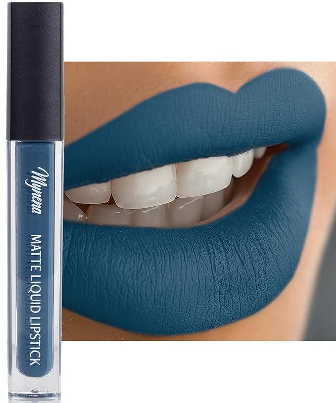 Mynena Hydrating Deep Teal Green Matte Liquid Lipstick Long Lasting - Ivy