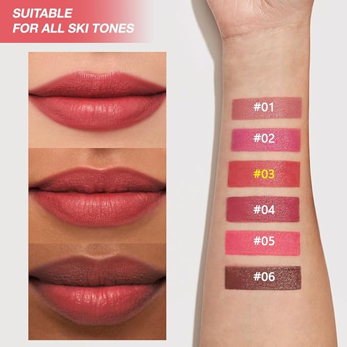 JUAAZIN Crimson Matte Lipstick Lip Liner Pencil Crayon - High Pigment Creamy Formula, Waterproof Long Lasting, Non-Sticklipstick, Ultra Thin Lightweight Velvet Matte Lip Feel for Women 03#