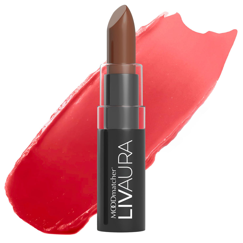MOODmatcher LIVAURA Long Lasting Lipstick for Women – Color Changing Moisturizing Cream Lipsticks, Smudge Proof Lip Stick, Easy to Apply Lip Makeup, Made in USA (Brown)