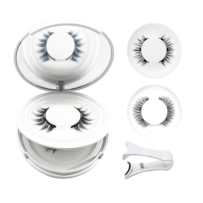 Magnetic Eyelashes with Applicator, Magnetic Eyelashes Natural Look,Reusable Magnet Lashes No Glue Needed Soft Lashes Kit for Women(Natural+Fuller)