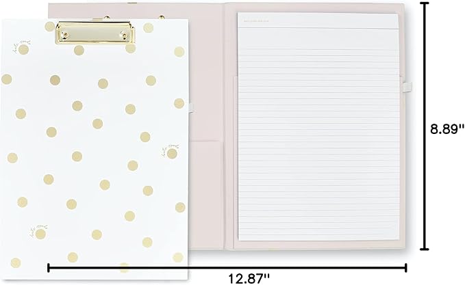 kate spade new york Clipboard Folio, Gold Dot with Script