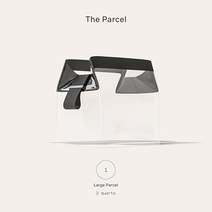 Cadence Parcel - Clear Travel Kit with Zipperless Magnetic Closure - Ink, Large - Durable, Leak-Resistant and TSA Approved Toiletry Bag - Modular Organization - Recycled TPU (2 Qt)