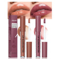 FeiCuiYun 2Pcs Brown Nourishing Lip plumper Gloss, Long Wear Hydration Mini Liquid Lipstick Makeup, Moisturizing High Shine Lip Glow Oil Fresh Lightweight Glossy Plumping Lip Gloss for Women (08+12)