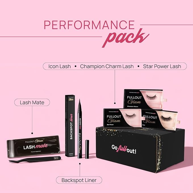 Full Out Glam Magnetic Eyelashes and Eyeliner Kit, Beauty Gift Box