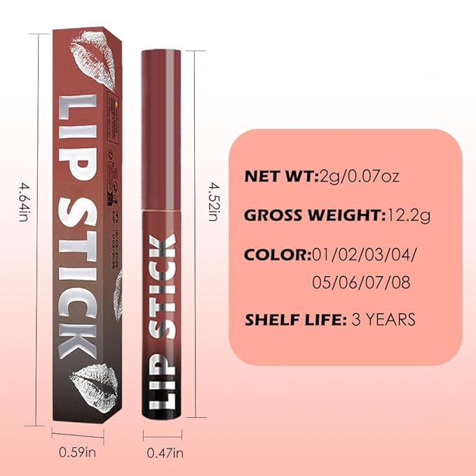 QIDSTERS Matte Lipstick Crayon for Women, Rose Wood Lip Stick Pencil 24 Hour Long Lasting Waterproof, Non-Drying Hydrating Formula Lip Gloss Makeup, Vegan & Cruelty-Free, 04