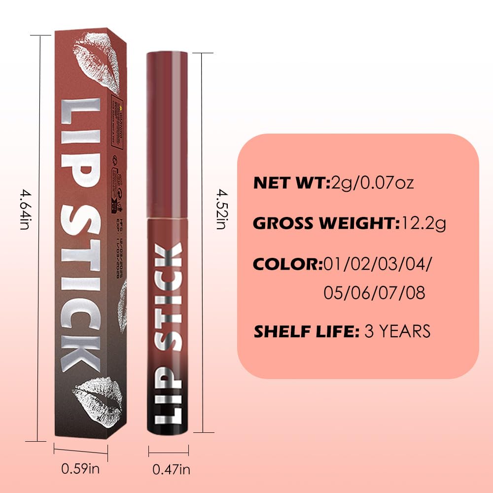 QIDSTERS Matte Lipstick Crayon for Women, Rose Wood Lip Stick Pencil 24 Hour Long Lasting Waterproof, Non-Drying Hydrating Formula Lip Gloss Makeup, Vegan & Cruelty-Free, 04