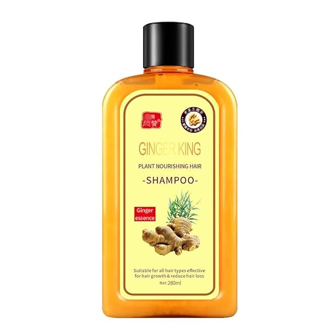 Ginaday Instant Ginger Hair Regrowth Shampoo, Ginger Anti-Fall Shampoo, Ginger Shampoo for Hair Growth, Ginger Hair Care Shampoo, Ginger Anti-Hair Loss Hair Shampoo (yellow 280ML)