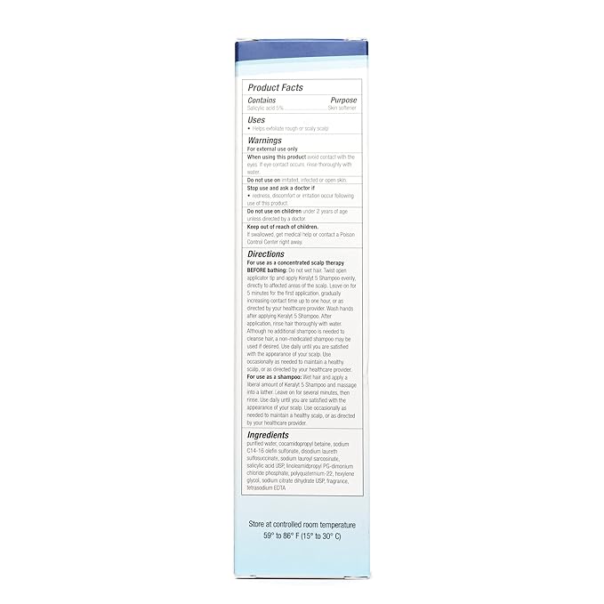 Keralyt 5 Anti-Dandruff Shampoo - Max Strength 5% Salicylic Acid Scalp Build-Up Clearing - Promotes Relief from Dandruff, Psoriasis, Seborrheic Dermatitis, Dryness, and Itchiness, 177 milliliters