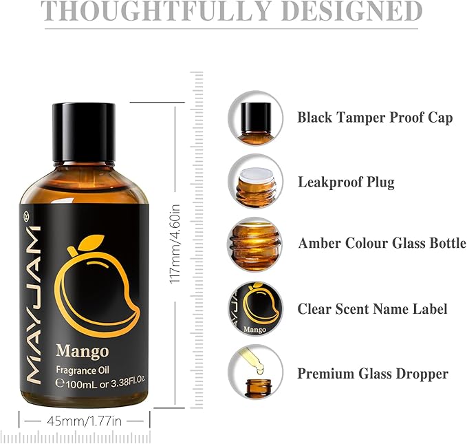 MAYJAM Mango Fragrance Oil for Soap Candle Making, 3.38fl.oz