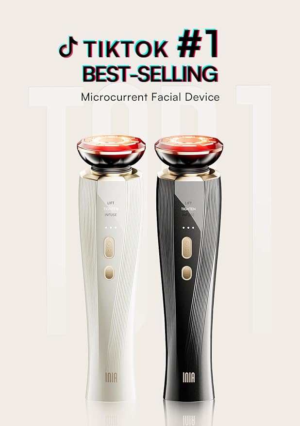 INIA 3-in-1 Red Light Therapy Beauty Device for Face & Neck Skincare