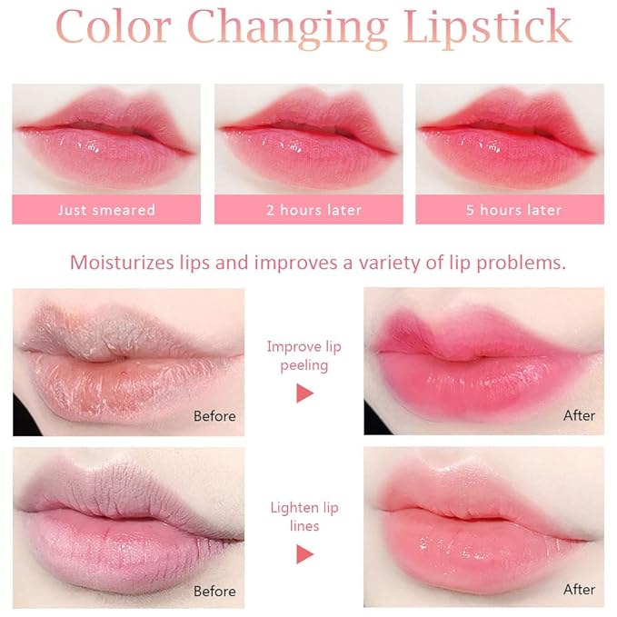 PH Color Changing Lipstick, Magic Lipstick, Moisturizing Pink Lip stick