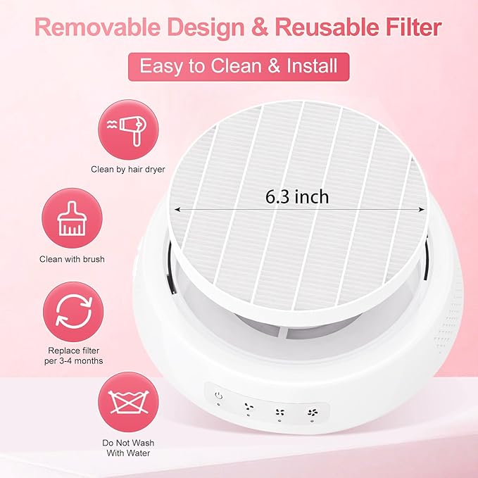 Professional Nail Dust Collector, Quiet Nail Vacuum Cleaner Machine