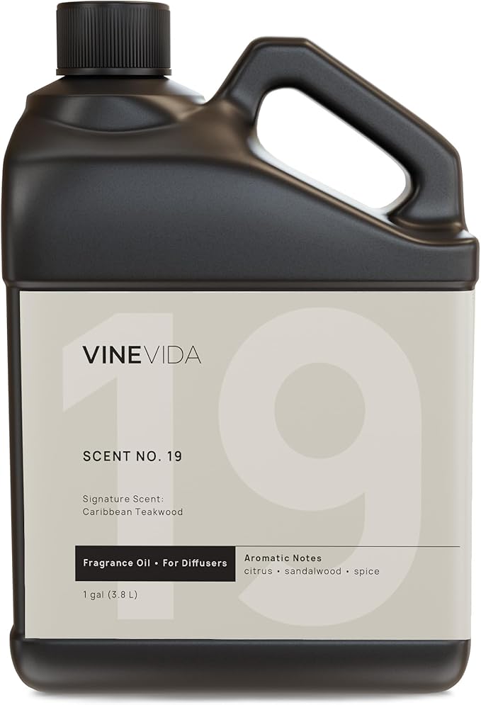 VINEVIDA [128 Fl Oz] Caribbean Teakwood Fragrance Oil for Cold Air Diffusers, Essential Oils for Diffuser Oil Refill & Air Freshener Room Spray