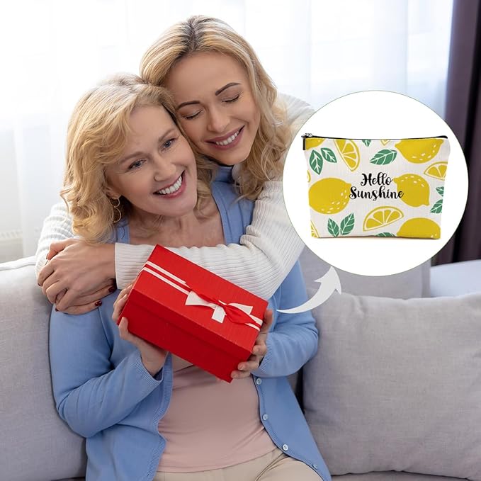 Lemon Makeup Bag Inspirational Cosmetic Bag Sunshine Gifts for Women Girls