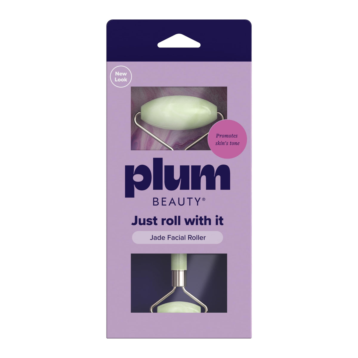 Plum Beauty Jade Roller, Face Roller, Gua Sha Facial Tools for Women 1 Pack