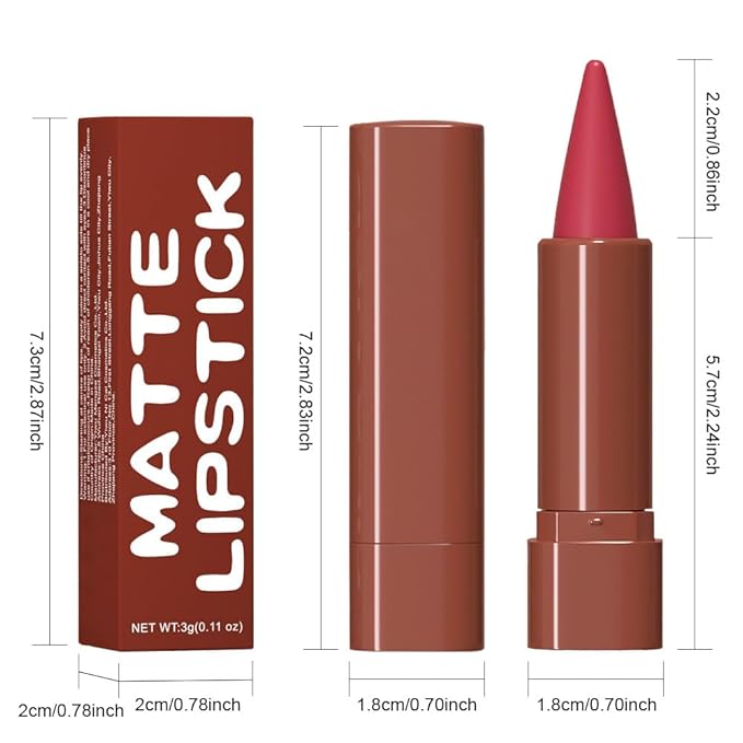 JUAAZIN Carmine Gradient Matte Lip Liner Pencil Crayon for Women - Waterproof Smudge-Proof Kissproof Long-Wear Lip Pencil, Flawless Contour Ombre Effect Lip Crayon, Creamy Pigmented Lip Liner 06#