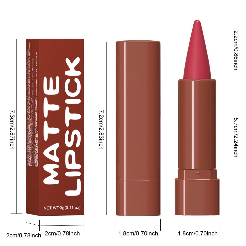 JUAAZIN Carmine Gradient Matte Lip Liner Pencil Crayon for Women - Waterproof Smudge-Proof Kissproof Long-Wear Lip Pencil, Flawless Contour Ombre Effect Lip Crayon, Creamy Pigmented Lip Liner 06#
