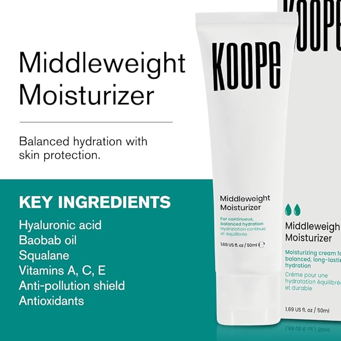 Koope Middleweight Face Moisturizer with Hyaluronic Acid, 1.69 fl oz