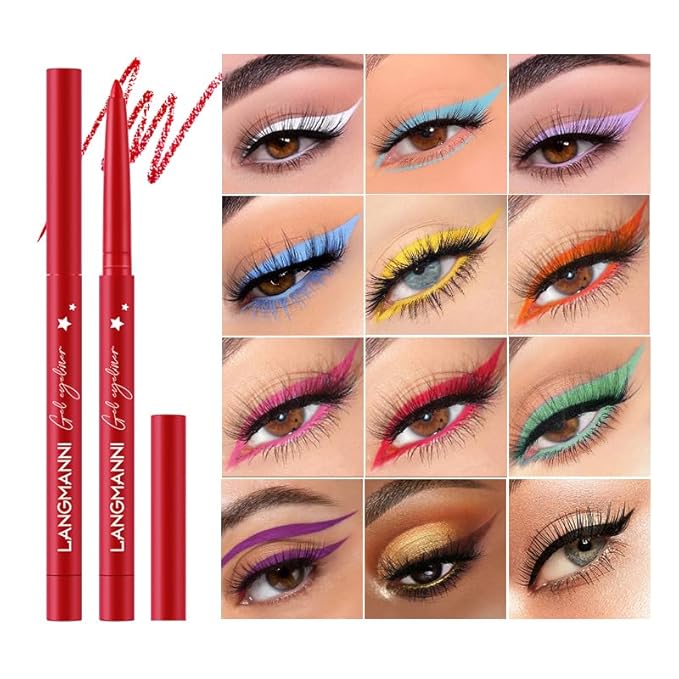 PRALOVIXAE 12 Colors Pro Eyeliner Set - High Pigmented, Waterproof & Smudge-Proof, Long Lasting Liquid Eye Liner Pens for Cat Eye Makeup