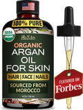 Organic Argan Oil for Hair, Face & Skin, 100% Pure USDA Certified 4 Oz