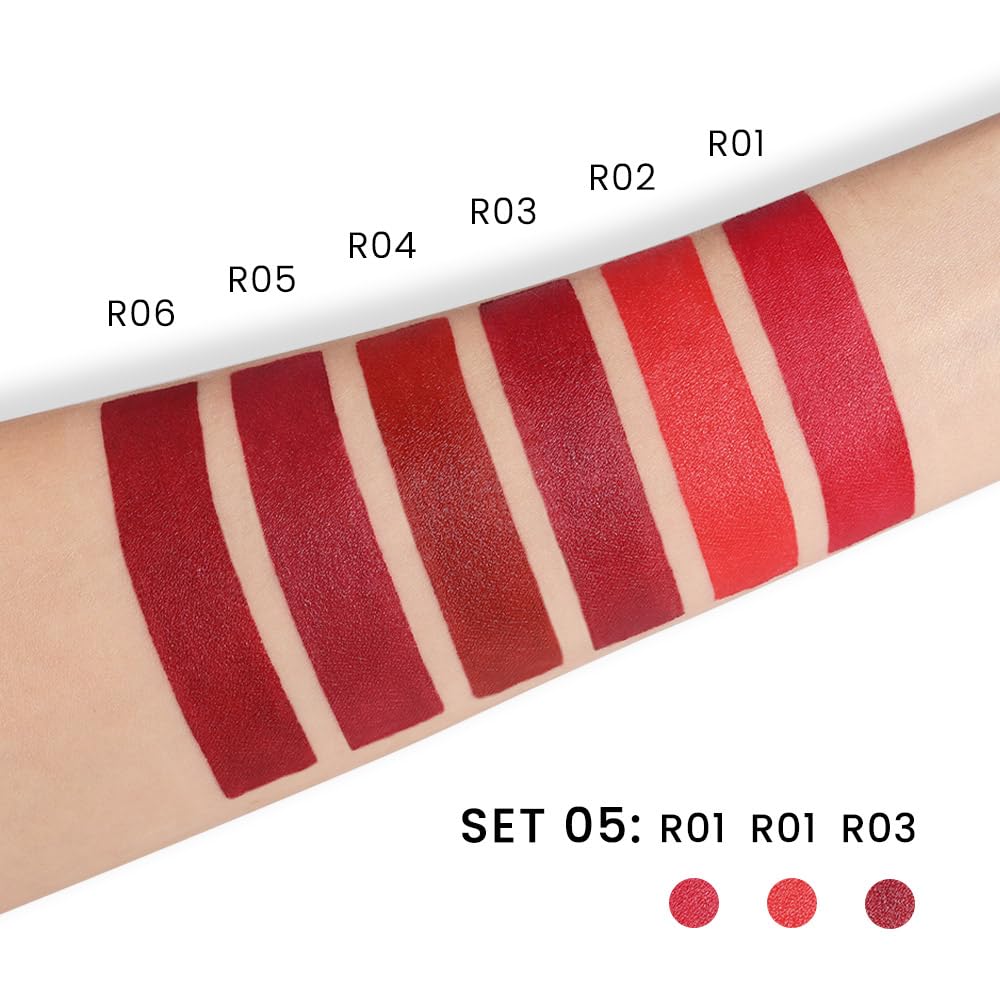3 Pcs Matte Velvet Lipstick for Women Set,Nude Long Lasting Matte Lip Stick 24H Waterproof for Girls Natural Lip Makeup,Non-Stick Lipstick Makeup for Women,labiales magicos 24 horas originales
