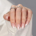 BTArtbox Press On Nails, Nudies, Short Almond, Short Nude Chrome, 32Ct