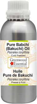 Greenwood Essential Babchi (Bakuchi) Oil (Psoralea corylifolia) | Cold Pressed | Natural | Undiluted | For Diluting Essential Oils | For Skin & Massage | Men & Women | 300ml (10 oz)