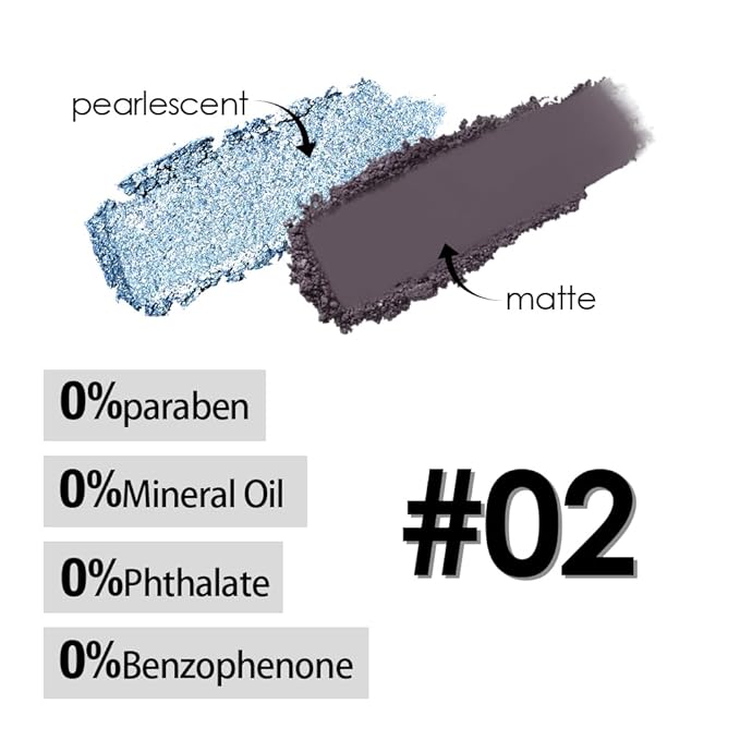 CAKAILA Blue Black Two Color Matte Shimmer Glitter Eyeshadow,Bright Eye Shadow Powder,Professional Long-Lasting Waterproof Makeup Palette,Blendable,Easy-To-Apply and Compact for Travel