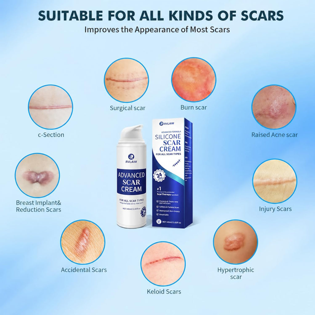 Rvlaim Silicone Scar Cream Scar Gel, Scar Cream for Surgical scars, 1.65 oz
