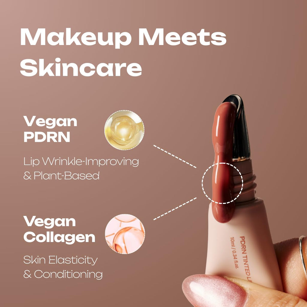 Losy Kim PDRN Tinted Lip Serum – High Gloss Ultra Hydrating Natural Glow, Non-Sticky Volumizing Color Glaze with Long-Lasting Shine, Nourishing Moisturizing Repair for Chapped Lips (0.34 oz) (island)