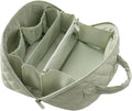 Travel Makeup Bag, 180° Open Lay-Flat Cosmetic Case, Large Capacity Compartment Makeup Bag, Lightweight, Soft and Fashion for Bottles & Brushes (Green)
