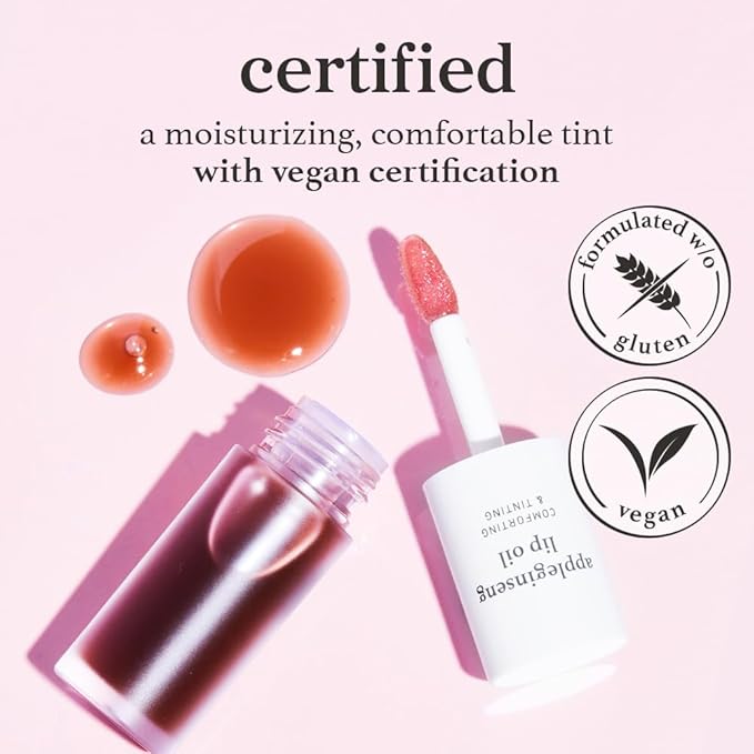 NOONI Korean Lip Oil - Appleginseng - Plumping & Hydrating Tinted Lip Gloss